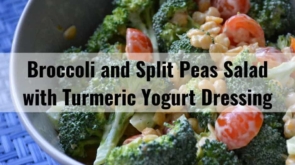 Broccoli And Split Peas Salad With Turmeric Yogurt Dressing